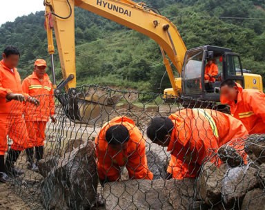 上海石笼网安装施工案例